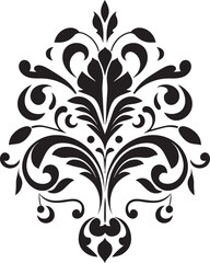 Obraz premium Refined Curves Black Logo Icon Classic Touch Decorative Vector Design