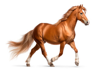 Elegant brown horse on a transparent background, png file