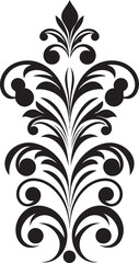Chic Etchings Decorative Emblem Subtle Grandeur Vector Black Design