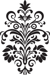 Exquisite Detailing Black Ornament Icon Sophisticated Charm Vector Logo