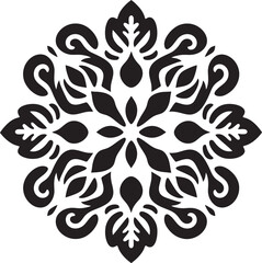 Delicate Embellishment Black Ornament Icon Timeless Adornment Vector Logo Icon