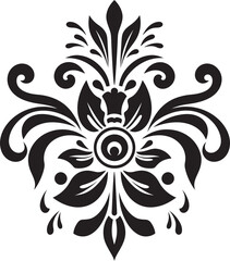 Graceful Decor Ornamental Black Logo Detailed Sophistication Vector Ornament Icon