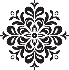 Refined Decor Ornament Vector Design Vintage Elegance Black Element Icon