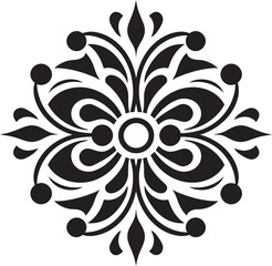 Graceful Detailing Decorative Vector Logo Artistic Flourish Black Ornamental Icon