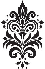 Vintage Elegance Black Ornamental Design Graceful Detailing Vector Element Logo