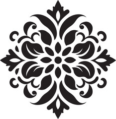Artistic Flourish Black Decorative Icon Timeless Charm Decorative Vector Design