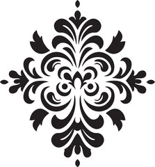 Intricate Style Black Ornament Icon Minimalistic Elegance Vector Design Element