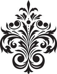 Elegant Detailing Black Ornament Design Ornate Simplicity Vector Element Icon