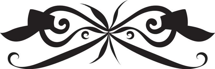 Intricate Ribbon Style Black Icon Design Minimalistic Ribbon Elegance Decorative Logo