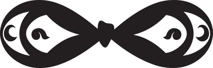 Refined Decor Black Emblem Ribbon Vintage Intricacy Decorative Ribbon Vector