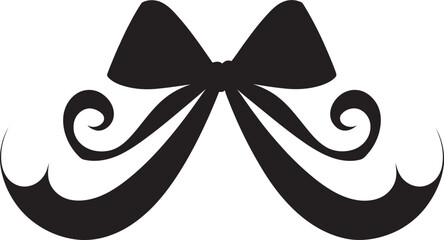 Intricate Ribbon Beauty Vector Black Design Minimalist Ribbon Touch Black Element Emblem
