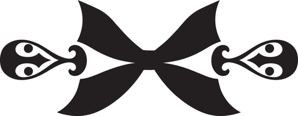 Detailed Ribbon Sophistication Vector Emblem Design Stylish Ribbon Design Black Logo Emblem