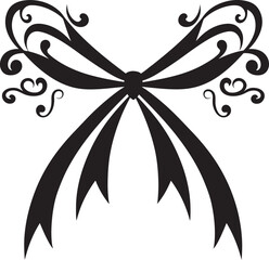Timeless Ribbon Design Vector Emblem Refined Symmetry Black Ribbon Icon Design