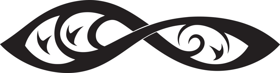 Timeless Ribbon Intricacies Decorative Emblem Icon Intricate Ribbon Swirls Vector Black Emblem