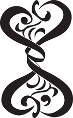 Stylish Ribbon Elegance Black Emblem Design Chic Ribbon Patterns Decorative Black Logo