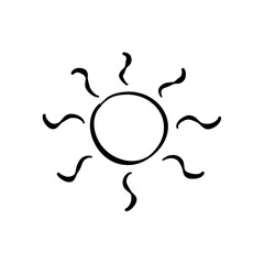 Simple doodle sun Outline 