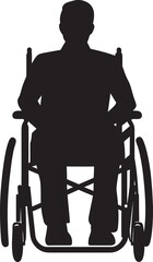 Diverse Mobility Disabled Emblem Inclusive Journey Black Icon Design