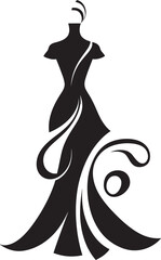 Fashion Icon Womans Dress Vector Logo Timeless Sophistication Black Logo Dress