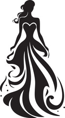 Couture Expression Womans Dress Vector Logo Modern Glamour Stylish Black Logo Dress