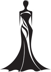 Fashionistas Favorite Vector Womans Dress Designer Elegance Iconic Black Dress Emblem
