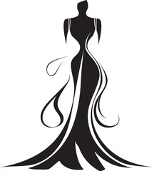 Fashionistas Dream Black Logo Dress Sophisticated Style Designer Dress Emblem