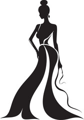 Couture Charm Womans Dress Icon Elegant Ensemble Black Dress Emblem