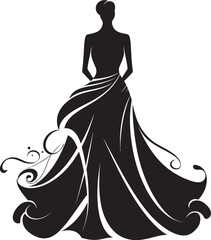Fashion Icon Womans Dress Vector Tailored Sophistication Black Dress Design