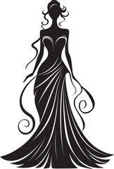 Fashionista Essence Black Logo Dress Sophisticated Grace Designer Dress Icon