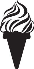 Icy Cones Black Logo Treat Emblem Chill Bliss Cone Ice Cream Vector