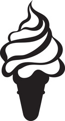 Scoopfuls of Happiness Ice Cream Black Logo Cool Delights Cone Icon Design