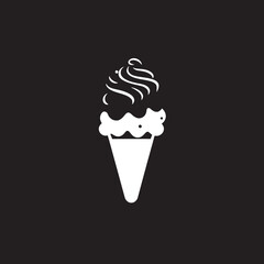 Frosty Temptation Black Cone Icon Scoopfuls of Happiness Ice Cream Black Logo