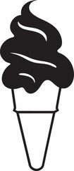 Delicious Chill Ice Cream Black Logo Sweet Serenity Cone Ice Cream Icon