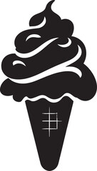 Chilled Indulgence Black Emblem Cone Sweet Swirls Ice Cream Cone Emblem