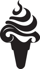 Sweet Swirls Ice Cream Cone Emblem Frozen Ecstasy Black Logo Cone