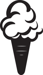 Whipped Serenity Ice Cream Cone Black Logo Icy Delicacies Cone Icon Emblem