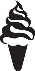 Chilled Serenity Black Logo Cone Icon Tasty Twirls Ice Cream Cone Vector