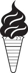 Delicious Chill Black Emblem Treat Whipped Serenity Ice Cream Cone Black Logo