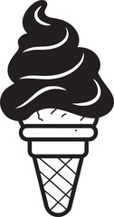 Icy Delicacies Cone Icon Emblem Chill Infusion Black Logo Ice Cream