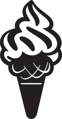 Chill Infusion Black Logo Ice Cream Swirled Elegance Ice Cream Emblem Design