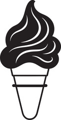 Whipped Serenity Black Cone Ice Cream Indulgent Delight Ice Cream Cone Logo