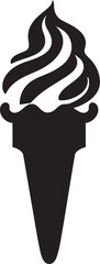 Sweet Symphony Black Cone Icon Design Creamy Ecstasy Ice Cream Emblem