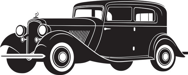 Retro Reminiscence Vintage Car Icon Iconic Vintage Black Logo Design