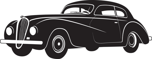 Elegant Retro Car Emblem Design Nostalgic Grace Black Vintage Icon