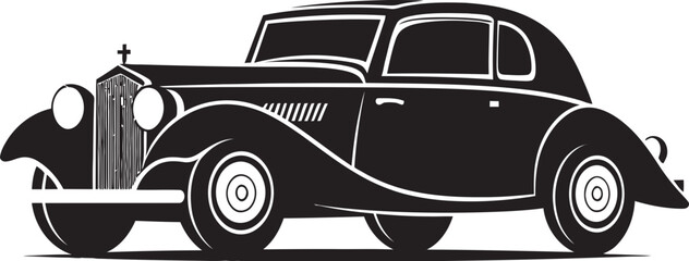 Iconic Journey Black Car Vintage Vintage Reflections Logo Icon Vintage