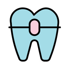 Braces Care Dental Filled Outline Icon