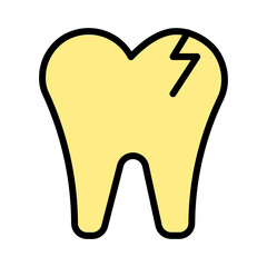 Ache Dental Tooth Filled Outline Icon