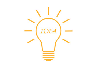 Light Bulb Icon Symbol with Idea Concept Isolated on White Background. Idea, Innovation, Inspiration and Creativity Concept. Vector Illustration.