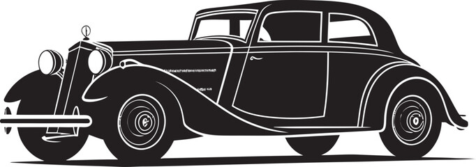 Memorable Journeys Vintage Car Retro Glory Black Emblem Design
