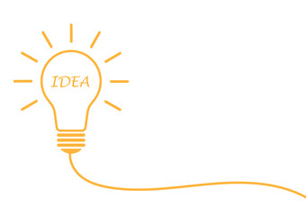 Light Bulb with Idea Concept on White Background. Idea, Innovation, Inspiration and Creativity Concept. Vector Illustration.
