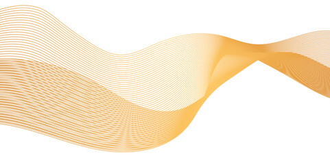 Abstract wavy lines flowing curve golden gradient color on transparent background. Abstract white background colorful lines. modern wavy stripes on white background isolated.
